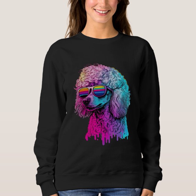 80s Retro with Poodle Aesthetic Sweatshirt (Front)