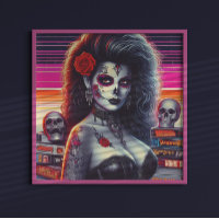 80s Retrowave Goth Girl