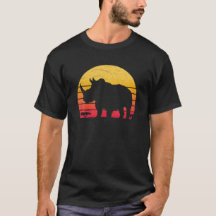80S Rhino Sunset Wildlife Zoo Girl Who Just Loves T-Shirt