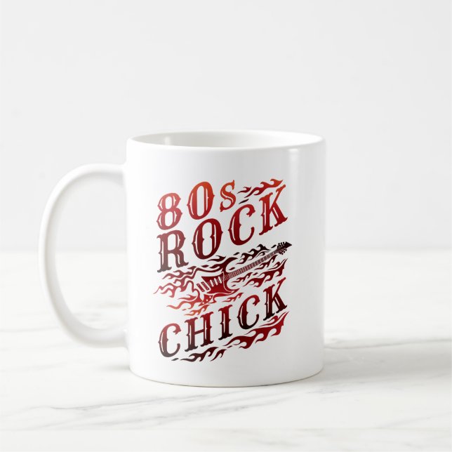 80s Rock Chick Eighties Music Coffee Mug (Left)