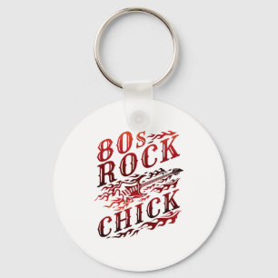80s Rock Chick Eighties Music Key Ring