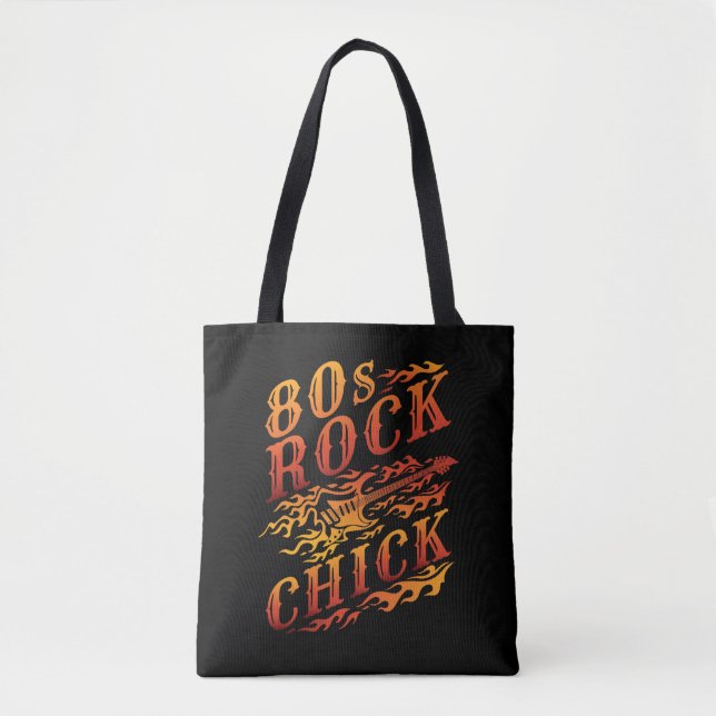 80s Rock Chick Music Lover Women Tote Bag (Front)