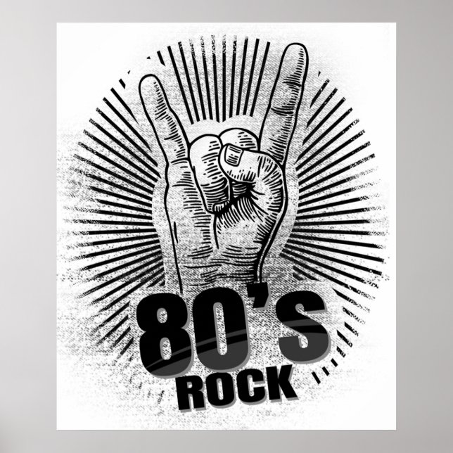 80s Rock On Band Awesome Eighties Vintage  Poster (Front)