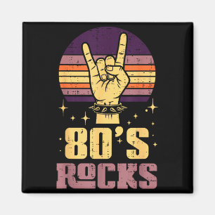 80s Rock Rocker Hand Vintage Punk Metal Music Men Magnet