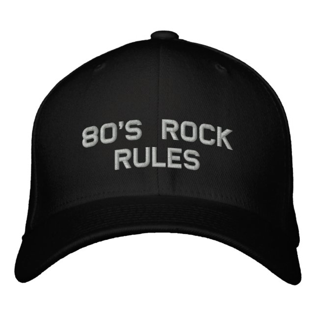 80's Rock Rules Hat-2 Embroidered Hat (Front)