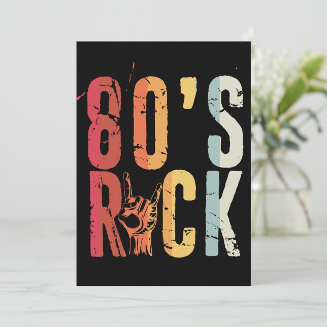 80's Rock Vintage Retro Music Band Invitation (Standing Front)