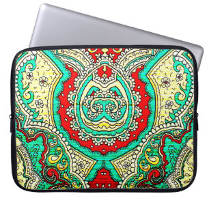 80s style, bright, neon, beautiful, psychedelic ar laptop sleeve