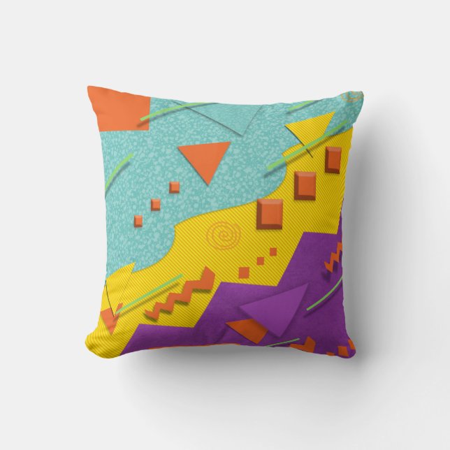 80s Style Nostalgic Pattern Pillow (Front)