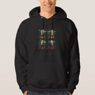 80s Style Portrait Farm Animal Funny Goat Hoodie