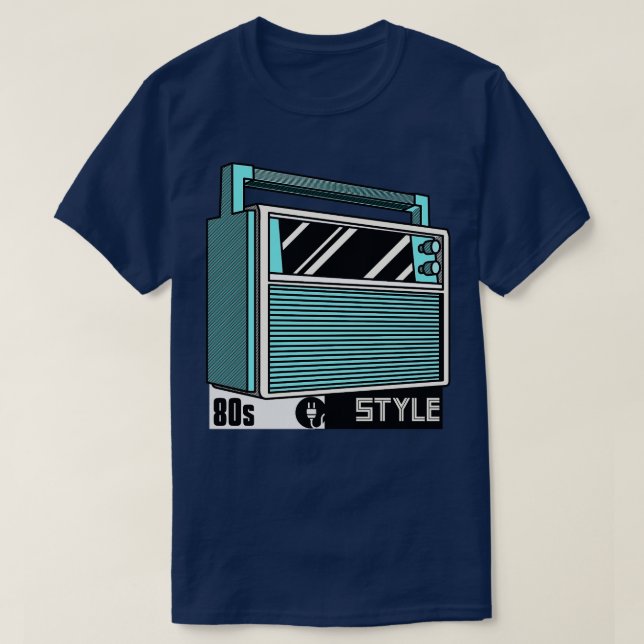80s Style Retro Vintage Radio T-Shirt (Design Front)