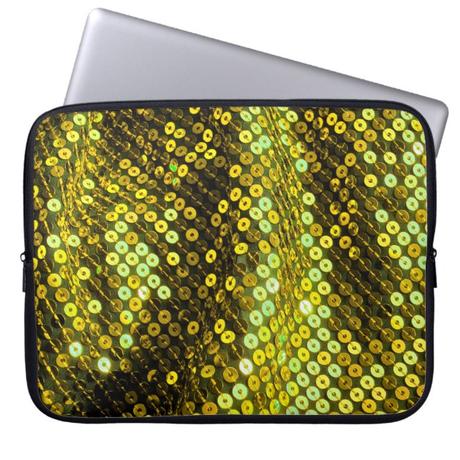 80s style sequined textile closeup. laptop sleeve (Front)