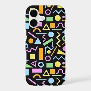 80s Style Shape Pattern Color on Black