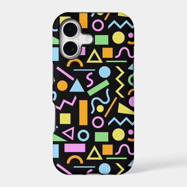 80s Style Shape Pattern Color on Black (Back)