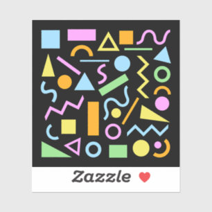 80s Style Shape Pattern Color on Black