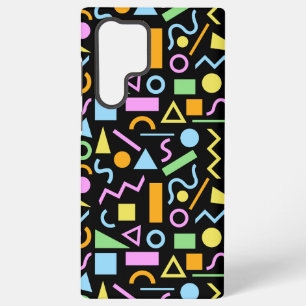 80s Style Shape Pattern Color on Black Samsung Galaxy Case