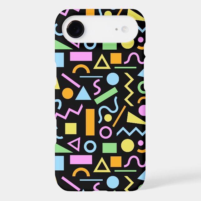 80s Style Shape Pattern Colour on Black (Back)