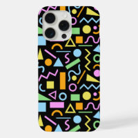 80s Style Shape Pattern Colour on Black