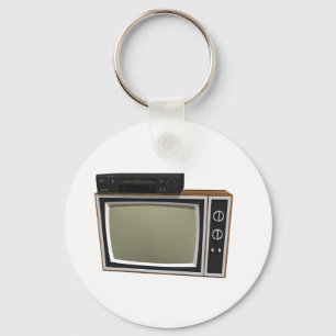 80's Style TV and VCR: 3D Model Key Ring