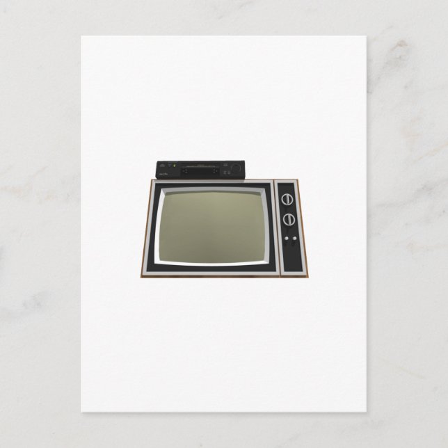 80's Style TV and VCR: 3D Model Postcard (Front)