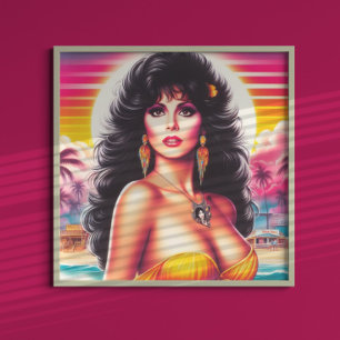 80s Summer Woman Poster
