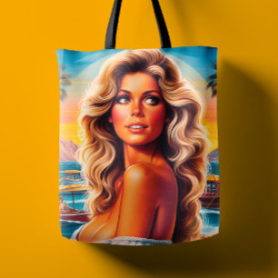 80s Summer Woman Tote Bag