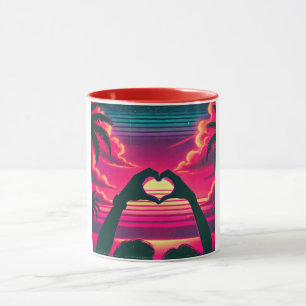 80s Sunset Romantic Love Mug