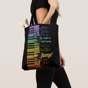 80s Synth Jump – Colourful Keyboard Music Tote Bag