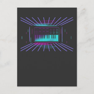 80s Synthesizer Keyboard Synth Analogue Music Postcard