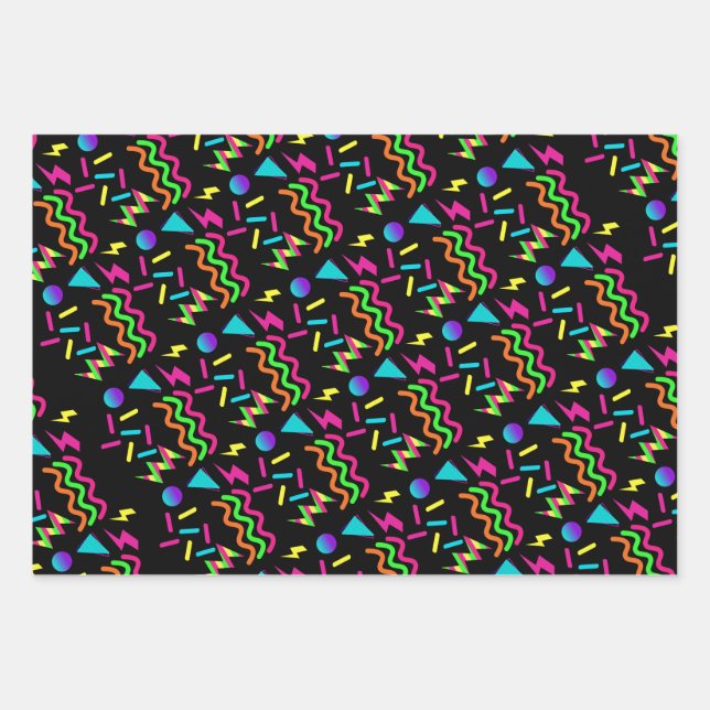 80's theme pattern wrapping paper (Front)