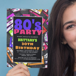 80's Themed Birthday Invitation