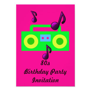 80s theme party invitations announcements zazzle au