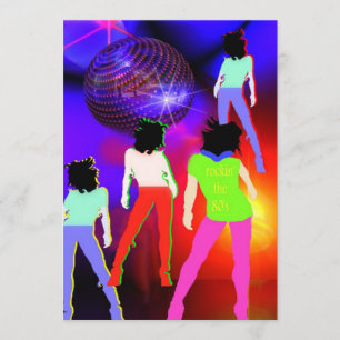 80s themed party invitation 80s disco fluorescent