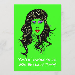 80s themed party invitation 80s retro fluorescent
