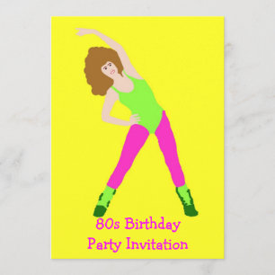 80s themed party invitation 80s retro fluorescent