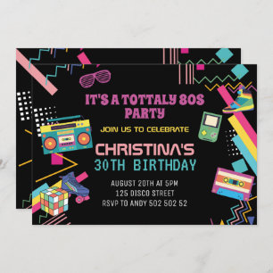 80's Themed Retro 80s Disco Party I Love The 80's Invitation