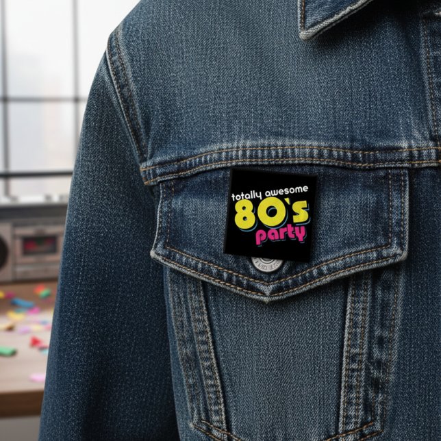 80s Totally Awesome Party Button  (80s totally awesome party button)