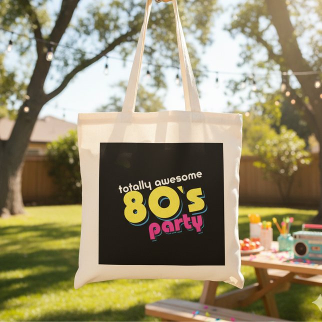 80s totally awesome party Tote Bag (80s totally awesome party Tote Bag)