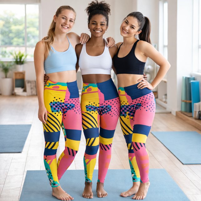 80s Trend Colourful  Leggings (Creator Uploaded)