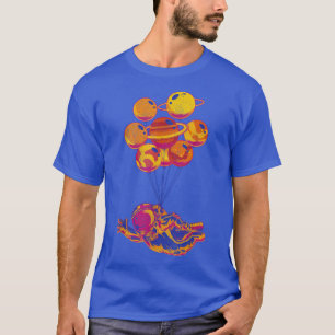 80s Vaporwave Art Outer Space Space Planet Balloon T-Shirt