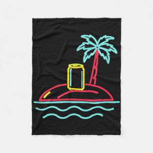 80s vintage beer retro sign style miami hawaii fleece blanket