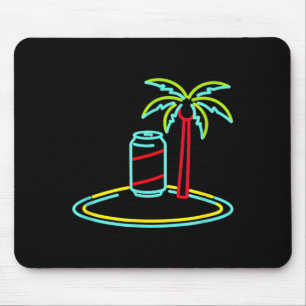 80s vintage beer retro sign style miami hawaii mouse pad