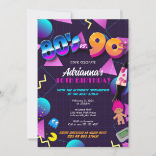 80s vs 90sParty Invitation or 40th Birthday