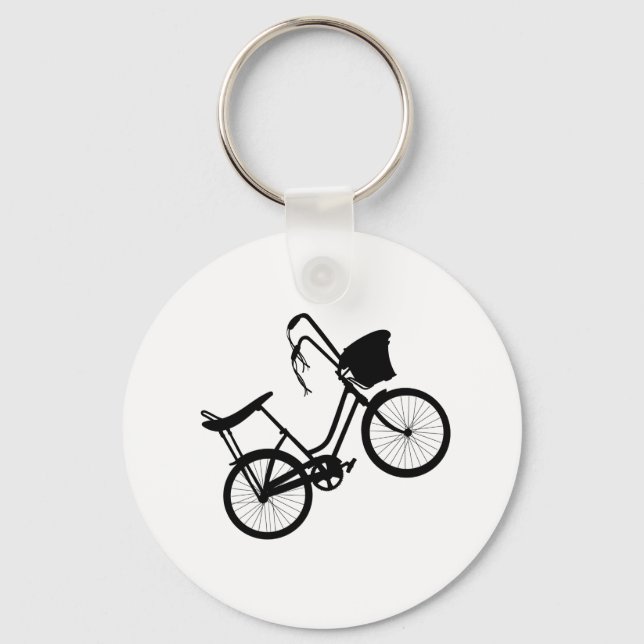 80's Wheelie (Black)  Key Ring (Front)