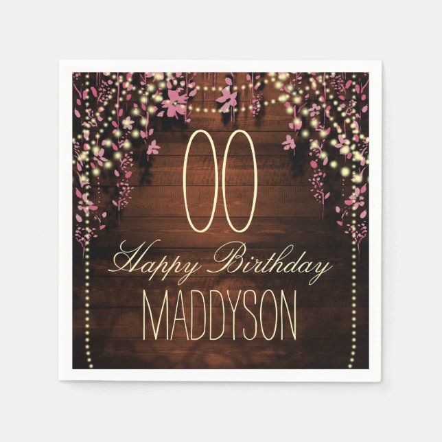 80th 85th 90th 91st 92nd 97th 98th 99th Birthday Napkin (Front)