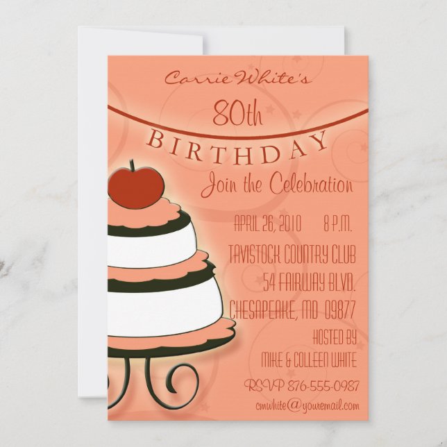 80th - 89th Birthday Party Invitations (Front)