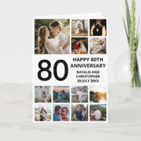 80th Anniversary 13 Photo Collage Black and White