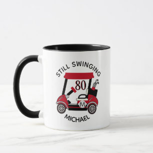 80TH (any age) Birthday Custom Cart Monogram Name Mug