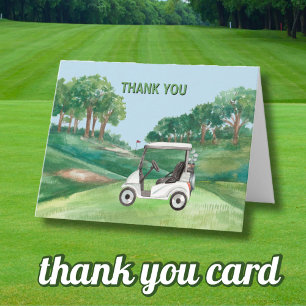 80TH (ANY YEAR) BIRTHDAY PARTY GOLF COURSE THANK YOU CARD
