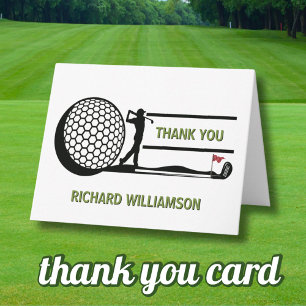 80TH (ANY YEAR) BIRTHDAY PARTY GOLFER THANK YOU CARD