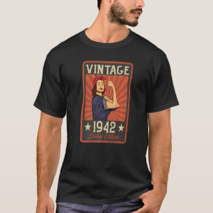 80th Birthday 1942 Vintage Tees Strong Muscle Wome